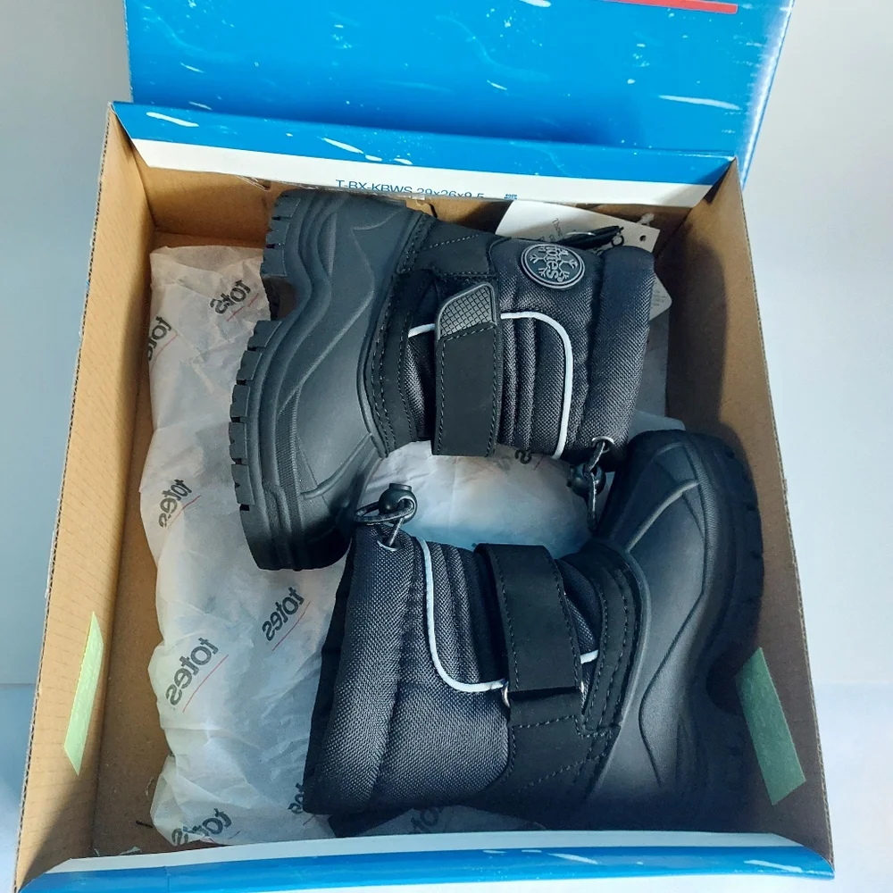 Totes Taelor toddlers Boys‎ waterprof winter boots black size 6T